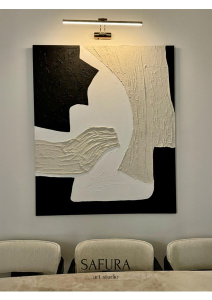 Dokulu Tablo – El Yapımı 3 Boyutlu Alçı Minimalist Doku, Modern Iskandinav Kabartmalı (Nefes No:2)