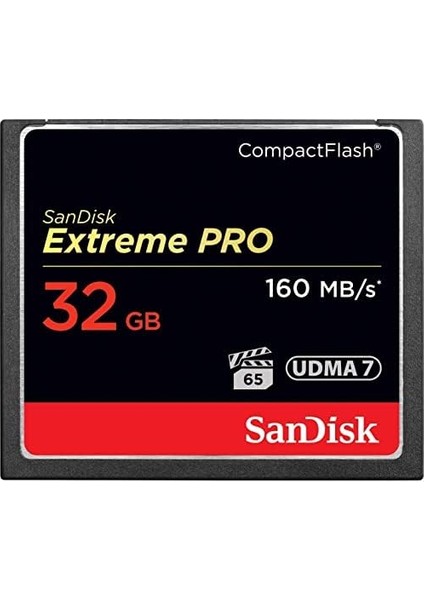 Extreme Pro 32GB Compactflash Hafıza Kartı Udma 7 160MB/SN&APOS;E Kadar - SDCFXPS-032G-X46 modelleri