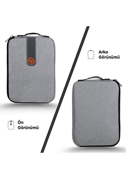 Ace Mini 10" Ipad,,, Uyumlu Tablet Kılıfı/çantası-Açık Gri fiyatları
