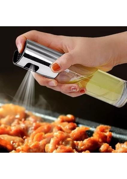Cam Yağdanlık 100 ml – Zeytinyağı, Sirke, ve Sos Için Püskürtücü Şişe | Cam Gövde + Abs Kap, Şeffaf ve Kontrollü Pişirme Yardımcısı