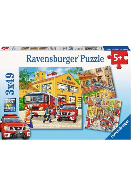 Çocuk Yapbozu - 09401 Itfaiye Parçası - 5 Yaşından Itibaren Çocuklar Için, 3 x 49 Parça