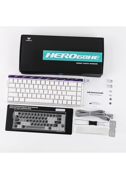 Aula Hero 68 He Manyetik Klavye Trigger Switch 8000Hz Rgb Neon Tkl Hot Swap Oyuncu Klavyesi Beyaz modelleri
