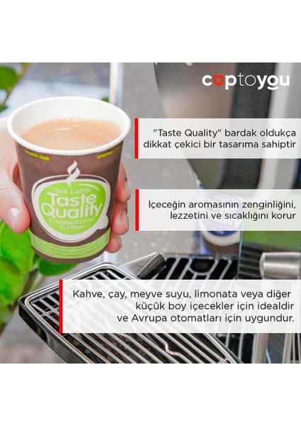 100 Parça Tek Kullanımlık Karton 6 Oz, Otomat 150 Ml, Taste Küçük Kağıt, Paket Çay Bardağı fiyatları