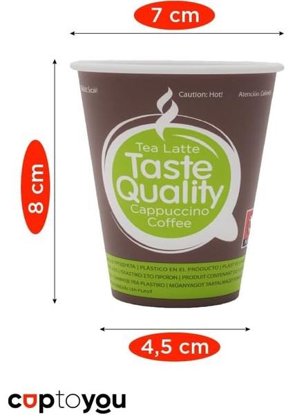 100 Parça Tek Kullanımlık Karton 6 Oz, Otomat 150 Ml, Taste Küçük Kağıt, Paket Çay Bardağı modelleri