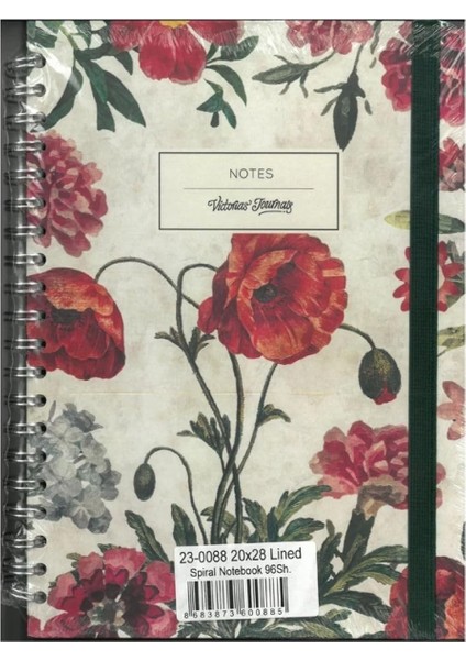 20X28CM Spiralli Sert Kapak 90GR. 96YP. Çizgili Defter