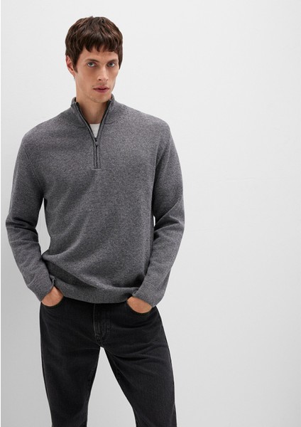 Yün Karışımlı Gri Kazak 0710371-80024