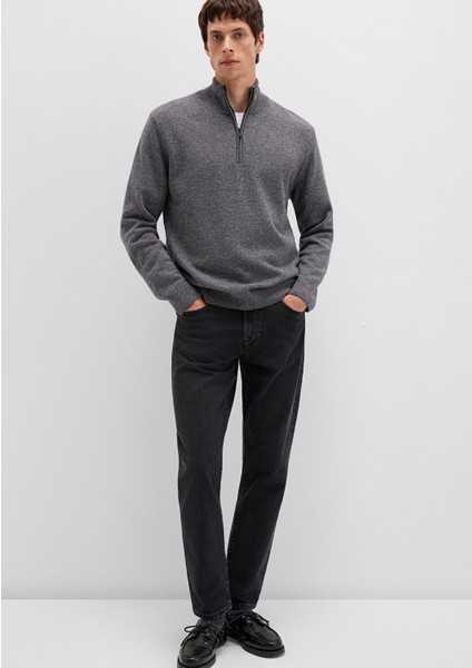 Yün Karışımlı Gri Kazak 0710371-80024