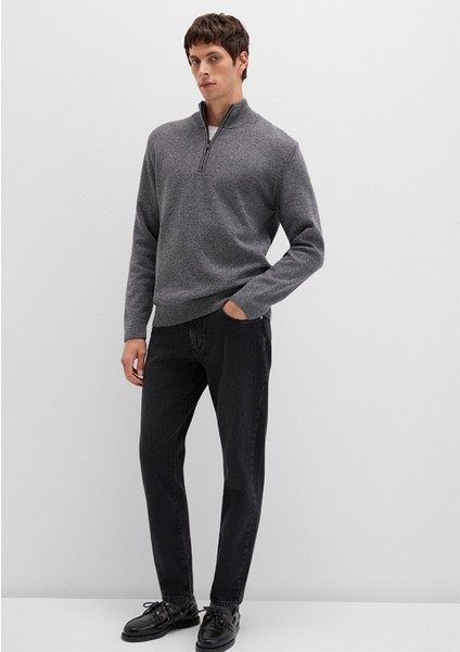 Yün Karışımlı Gri Kazak 0710371-80024