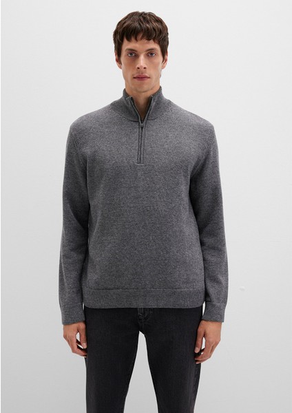 Yün Karışımlı Gri Kazak 0710371-80024