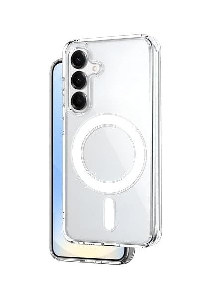 Galaxy S25 Için Aksesuarlarıyla Uyumlu Şok Emici Silikon Kenarlı Sararma Önleyici Arkası Sert Parmak Izi Tutmayan Çizilme ve Darbelere Dayanıklı Manyetik Şeffaf Kılıf modelleri