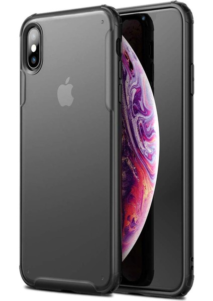x Için Kılıf Frosted Frame Siyah [ x ile Uyumlu Kılıf - Siyah]