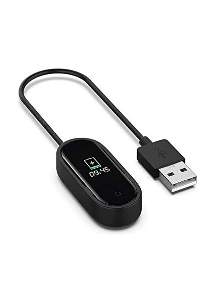 36009 Mi Band 4 ile Uyumlu USB Şarj Kablosu, Siyah fiyatları