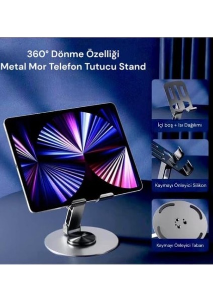 Derece Dönebilen Açı Ayarlı Masaüstü Metal Telefon ve Tablet Tutucu modelleri