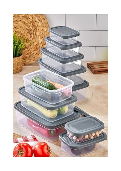 Prime Glowart 5&apos;li Sızdırmaz Hava Almaz Buzdolabı Düzenleyici & Saklama Kabı Dikdörtgen Şeffaf Saklama Kabı Seti Buzdolabı Organizeri modelleri