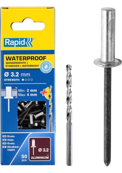 Perçin 3.2x8 mm Su Geçirmez Matkap Ucu