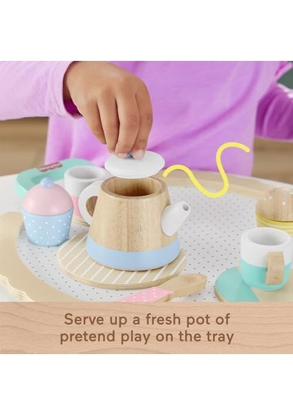 Ahşap Çay Seti Okul Öncesi Çağdaki Çocuklar Için 12 Ahşap Parçadan Oluşan Ahşap Çay Partisi Seti HXT82 modelleri