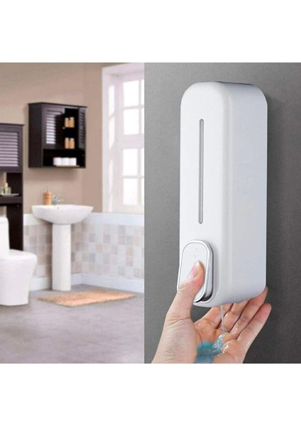 Beyaz Duvara Monte Sıvı Sabunluk Dispenser 300 ml