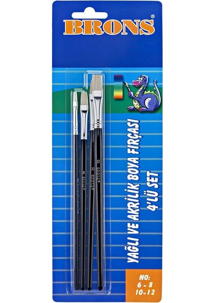 Yağli ve Akrilik Firça Seti 4 Lü BR-522
