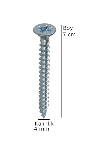 Sunta Ahşap Ağaç Tahta Vidası Yıldız Uçlu Vida 30 Adet Boy 7 cm Kalınlık 4 mm modelleri