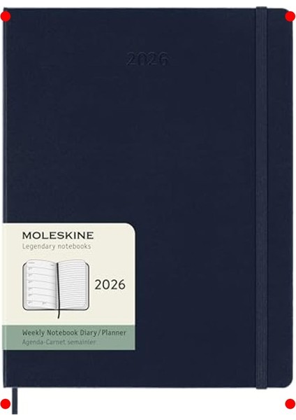 12 Ay Haftalık Ajanda, Xl Boy, Sert Kapak, Safir Mavi