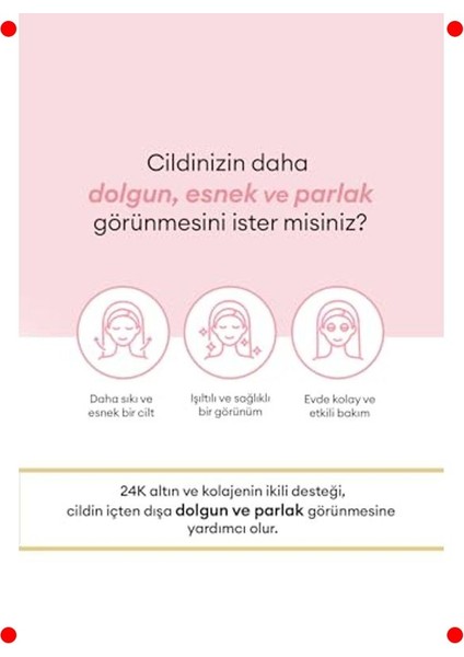 Altın & Kolajen Destekli Kırışıklık Karşıtı Hidrojel Maske fiyatları