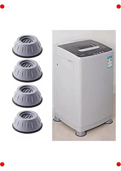 Çamaşır Makinesi Titreşim Önleyici Ayak Pedleri (4'lü)