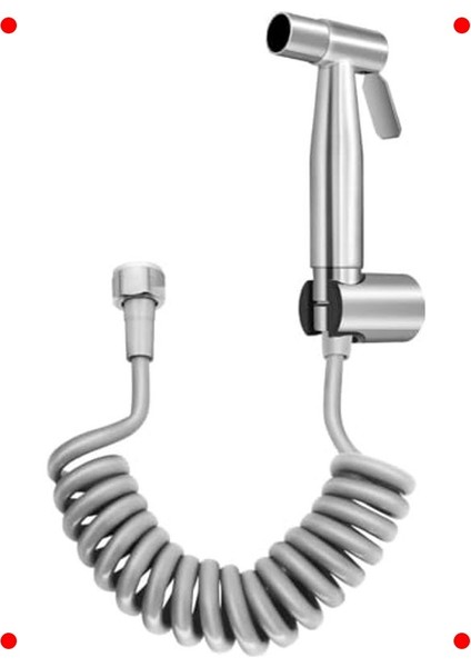 Paslanmaz Bide Musluk Seti, Spiral Hortumlu