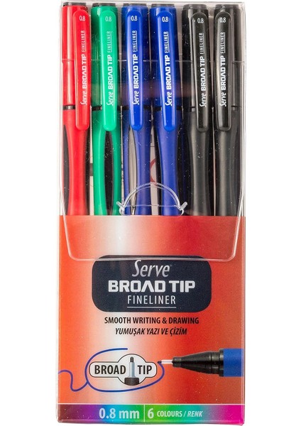 Broad Tip 08 Pet 6li Blister