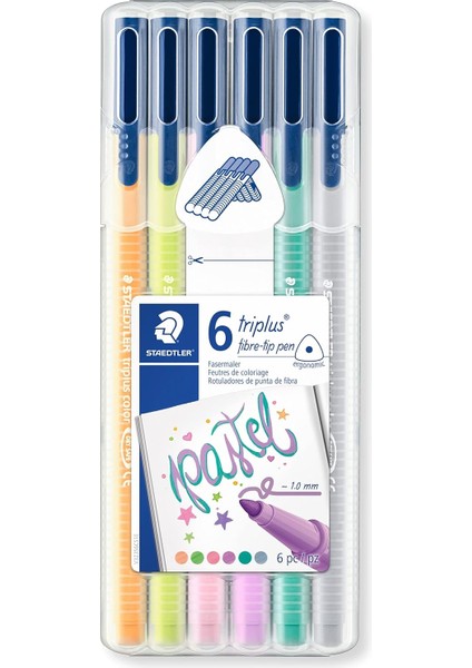323 SB6CS01 Triplus Üçgen Keçeli Pastel Renk 6&apos;lı Set