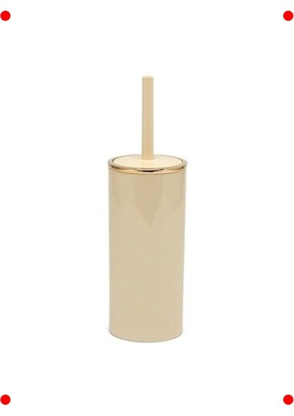 Şık Bej Altın Renk Tuvalet Fırçası ve Tutucusu