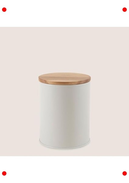 Akasya Desenli Metal Kavanoz - 16X14 cm