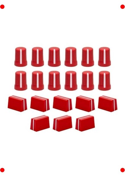 Kırmızı Pro Dj Kontrolör Düğme & Fader Seti