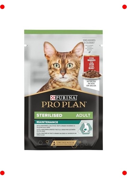 Sığır Etli Kısır Kedi Yaş Maması (10X85 Gr)