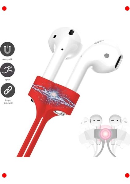 Kablosuz Kulaklık Mıknatıslı Askı - Kırmızı modelleri