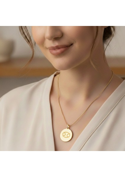 316L Altın Kaplama Yengeç Burcu Kadın Kolye – Zodyak Koleksiyonu