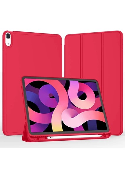 Apple iPad Air 5. Nesil 10.9 (2022) Kalemlikli Yatay Standlı Versa Smart Kılıf A2588 A2589 A2591