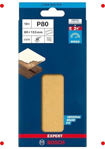 10 Adet Titreşimli Zımpara Kağıdı K80 (80X133MM) fiyatları