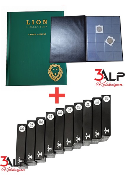 Madeni Kapamalı Albüm ve Kapama SET-200 Lü Madeni Kapamalı Para Albümü ve 10 Kutu Farklı Ebat Kapama