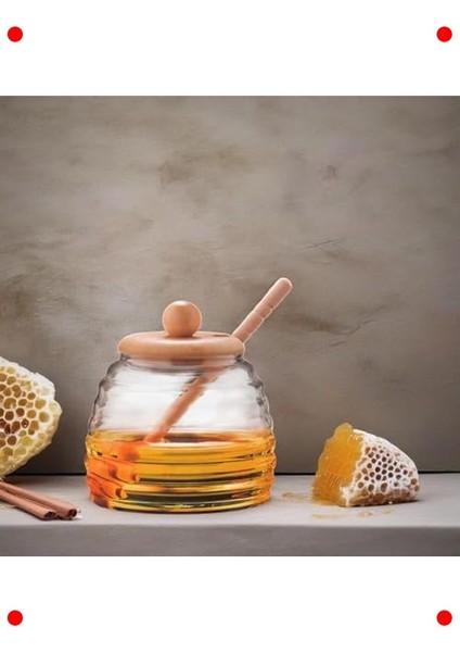Bambu Kapaklı Cam Bal Kavanozu Kaşıklı 420ML fiyatları
