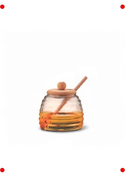 Bambu Kapaklı Cam Bal Kavanozu Kaşıklı 420ML modelleri