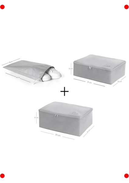 3'lü Gri Bavul Içi Düzenleyici Set fiyatları