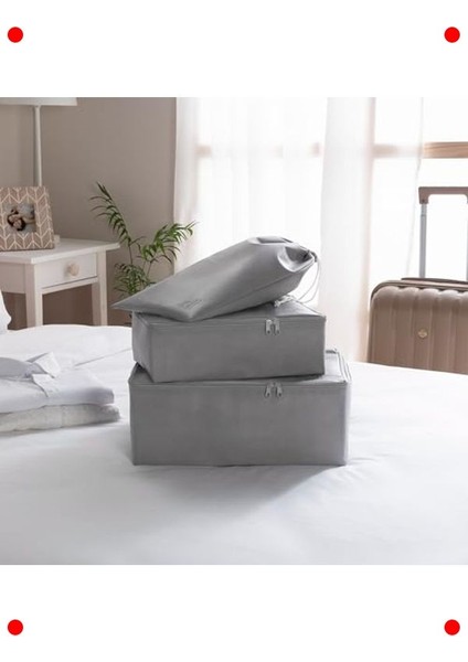 3'lü Gri Bavul Içi Düzenleyici Set fırsatları