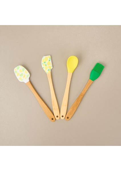 Silikon Mini 4'lü Spatula Seti - Renkli