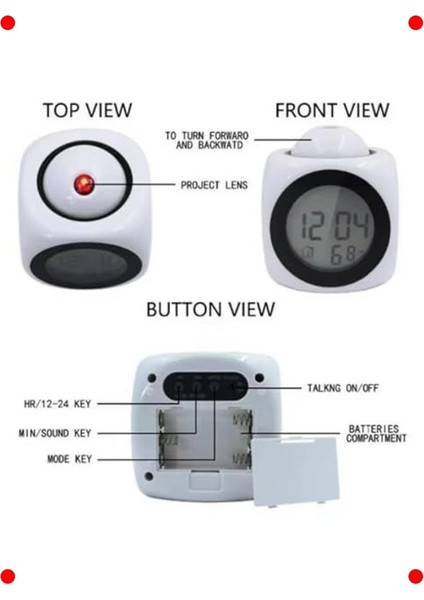 LED Projeksiyonlu Dijital Çalar Masa Saati fiyatları