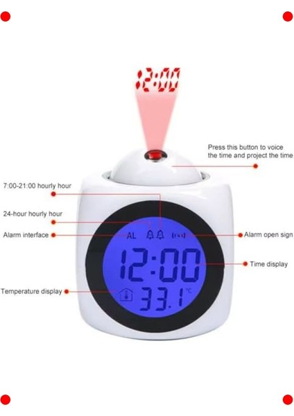 LED Projeksiyonlu Dijital Çalar Masa Saati indirimleri