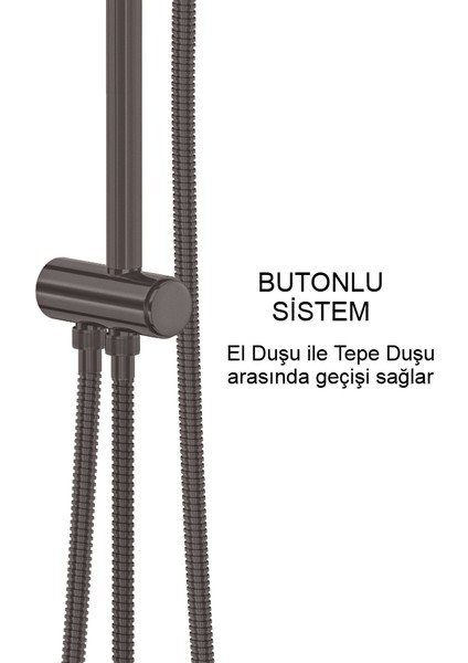 | Valtemo (Art Gray) Antrasit Duş Seti - Butonlu - Büyük Boy fırsatları