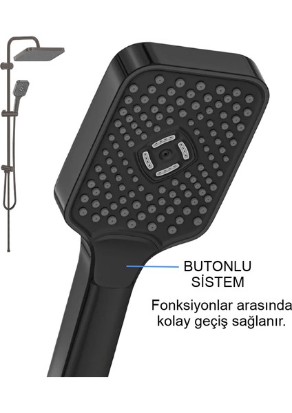 | Valtemo (Art Gray) Antrasit Duş Seti - Butonlu - Büyük Boy indirimleri