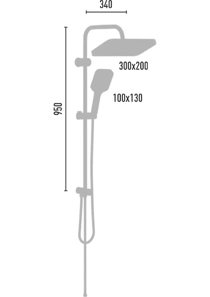 | Valtemo (Art Gray) Antrasit Duş Seti - Butonlu - Büyük Boy