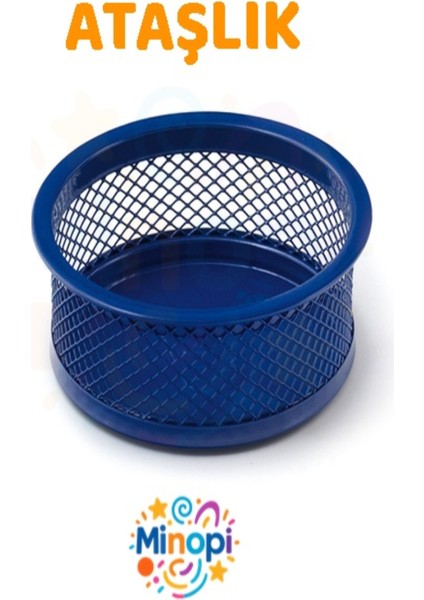 Plastik Mavi Ataşlık Ofis Büro Düzenleyici Ataçlık