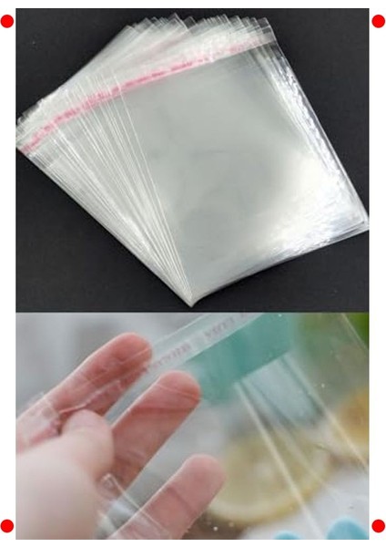 Bantlı Şeffaf Jelatin Ambalaj Poşeti, 20X30CM, 50 Adet